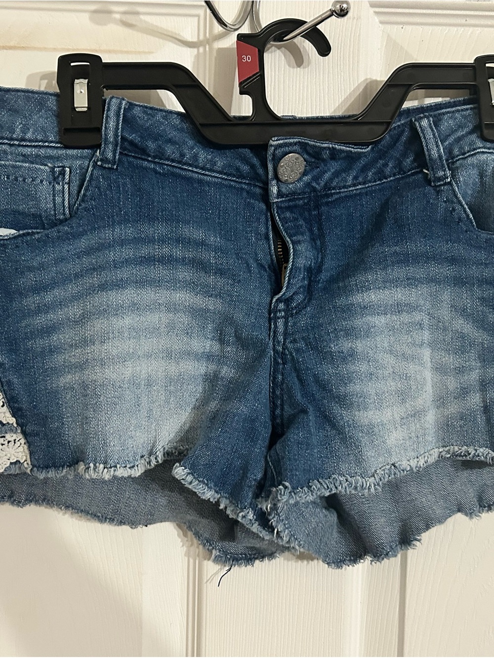 No Boundaries Blue Frayed Denim Cutoff Shorts